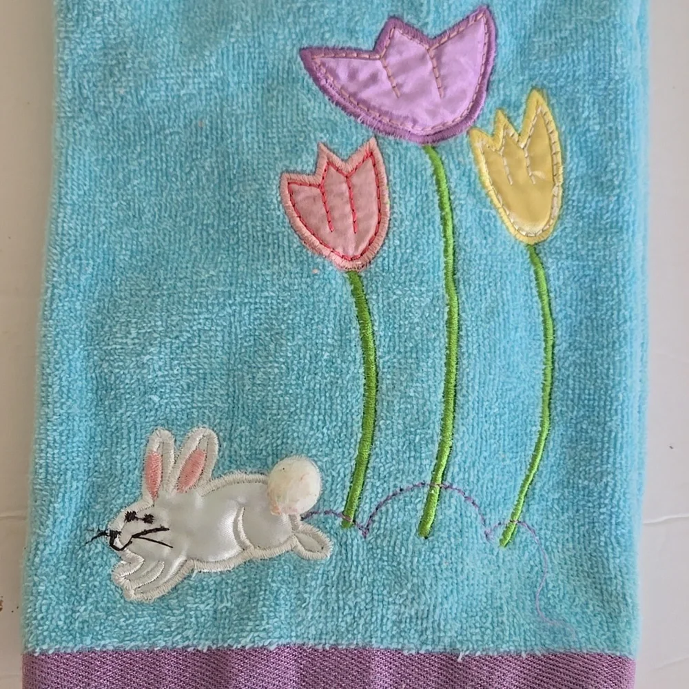 Spring Easter 3 Colorful Embroidered Hand Towels